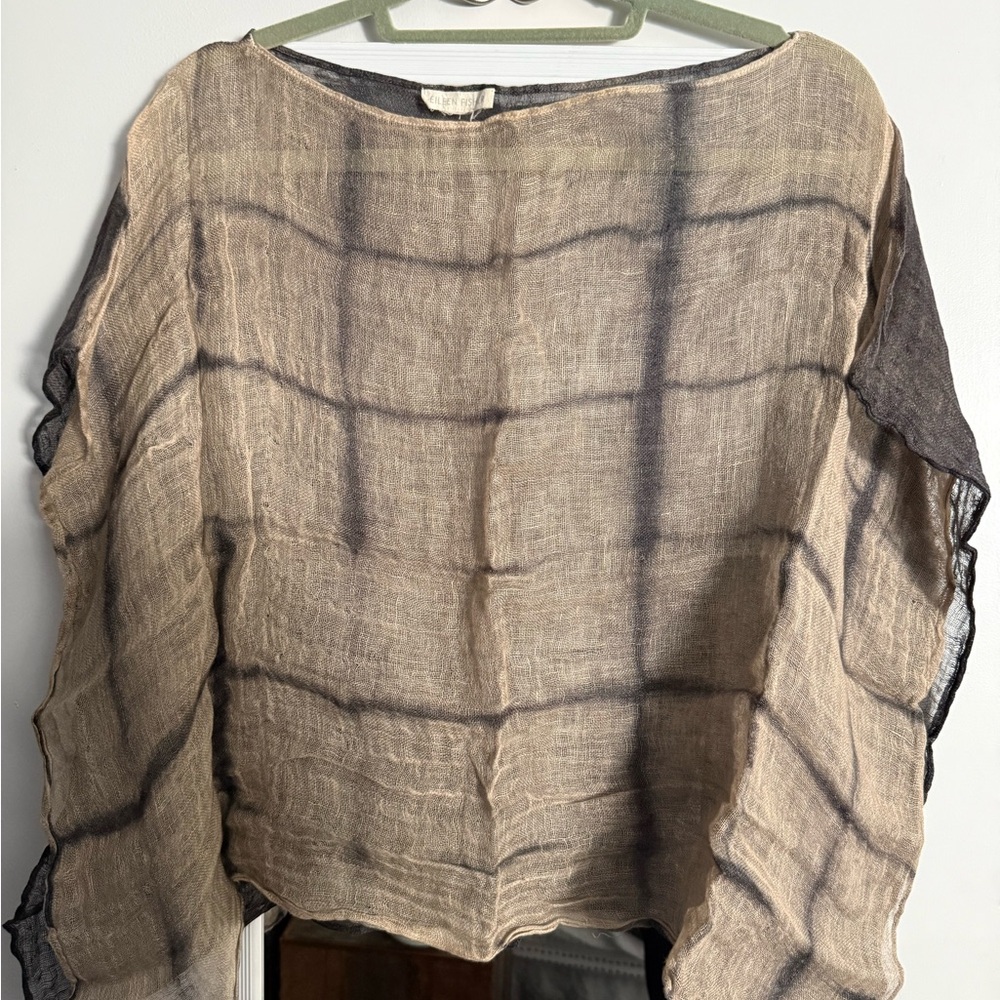 Eileen Fisher Linen Gauze Poncho